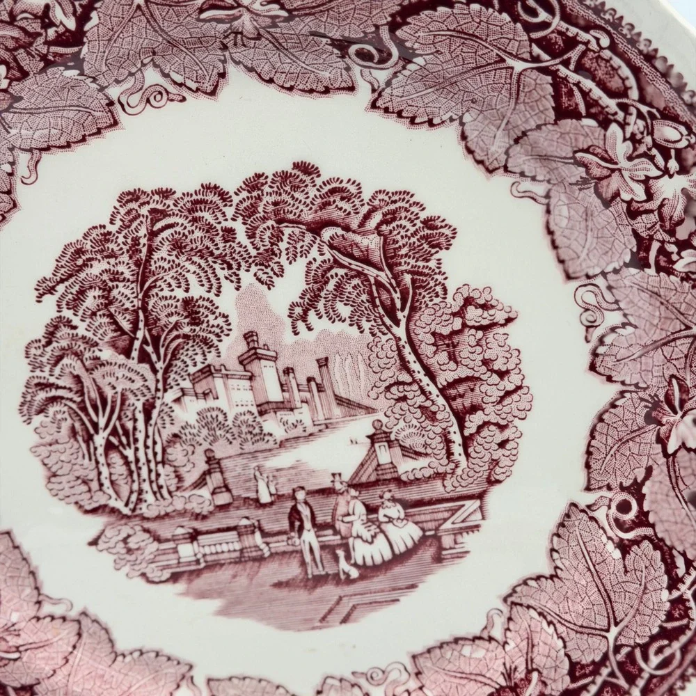 Vintage Mason's Vista Red Transferware Ironstone Plate Made in England 10.5